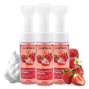 Lua e Neve - Espuma de Limpeza Coração Morango LN5501011 - 06 Und