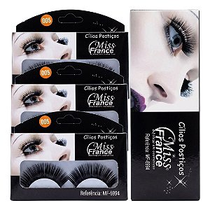 Miss France - Cilios Postiços  MF6994 005  - Display C/ 10 pares