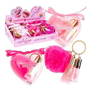 Love Rain - Kit Coração 02 Lip Gloss e Pompom LR1060 - 09 Und