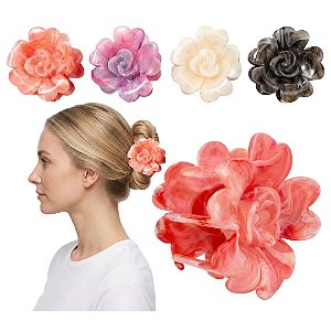 Importado - Prendedor de Cabelo Piranha Rosa Sortido MM5675 - 12 Und