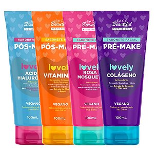 Face Beautiful - Sabonete Facial Pre e Pos Make Lovely FB451 - 04 Unid