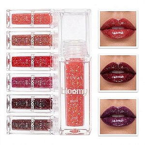 Vivai - Gloss Labial Bloomy 3444 - 06 Und (Validade: 03/2029)