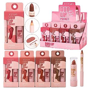 Vivai - Lapis Labial e Batom Duo Lip Pocket 3424 - 24 Und (Validade: 12/2028)