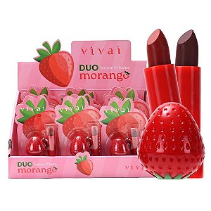 Vivai - Duo Batom e Balm Morango 3433 - 12 Und (Validade: 12/2028)