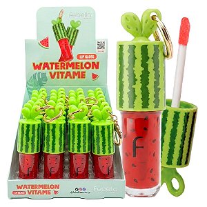 Febella - Lip Gloss Watermelon Vitame Chaveiro LG40166 - 24 Und (Validade: 03/2031)