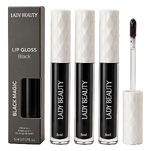 Lady Beauty - Lip Gloss Magico Preto PRO52 - 06 Und  (Validade: 06/2029)