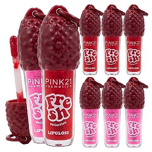 Pink 21 - Lip Gloss Fresh Colletion Chaveiro CS7098 - 06 Und (Validade: 03/2029)