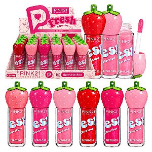 Pink 21 - Lip Gloss Morango Fresh Collection CS6740 - 24 Und