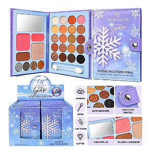 Mia Make - Estojo Multifuncional Sombras Glitter Blush e Iluminador Snow  631 - 12 Und