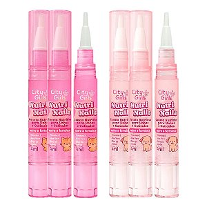 City Girls - Caneta Nutritiva para unhas e Cuticulas Cheiro de Morango CG527 - 04 Und