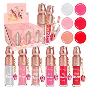 Febella - Lip Gloss Flor com Pingente MyBloom Shine LG40154 - 24Und
