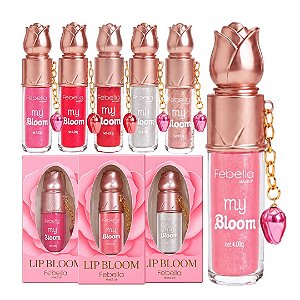 Febella - Lip Gloss Flor com Pingente MyBloom Shine LG40154 - 06 Und