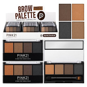 Pink 21 - Paleta de Sombras Para Sobrancelhas CS4846 - 24 Und