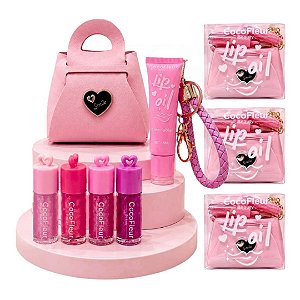 CocoFleur - Kit Gloss Lip Oil na Bolsa com Chaveiro CF1084 - 04 Kits