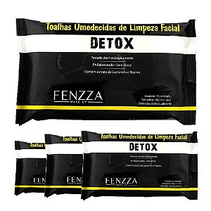 Fenzza - Toalhas Umedecidas de Limpeza Facial Detox FZ51013 - 06 Pacotes