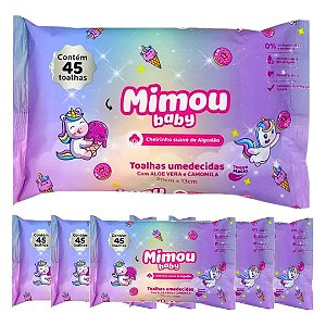 Face Beautiful - 45 Toalhas Infantil Hipoalergenica Mimou Baby Unicórnio FBMI004 - 12Pacts