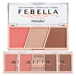Febella - Trio Hello Blush Iluminador e Contorno TF51102- 6 und