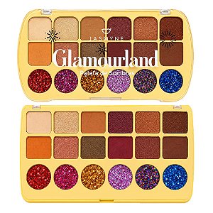 Jasmyne - Paleta de Sombras Matte Glitter e 3D Glamourland  JS1257