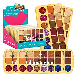 Jasmyne - Paleta de Sombras Matte Glitter e 3D Glamourland  JS1257- 12 und