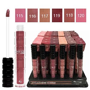 Max Love - Batom Matte Nudes 12 Hrs  Cores 115 a 120 - 48 Unid + Prov