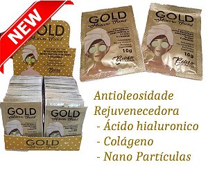 Máscara Facial Antioleosidade Rejuvenecedora Gold Beleza Juvenil ( 50 Unidades )