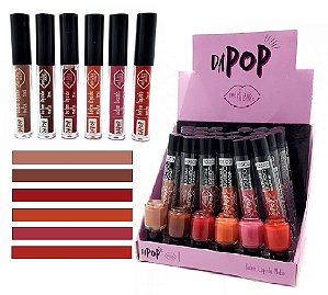 Dapop - Batom Líquido Matte Sweet Kiss Collection DP2019  ( 24 unidades + Provadores )