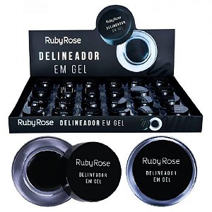 Ruby Rose - Delineador em Gel Black  HB8401 – Box c/ 24 unid