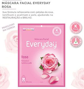 SpColors - Máscara Facial Koreana  Rosa Restaura e Ilumina EV001