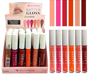 Bella Femme - Lip Gloss BF10079 - Kit com 24 unidades em Cores Sortidas