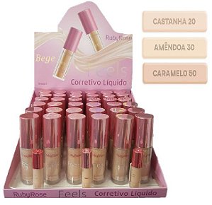 Ruby Rose - Corretivo Liquido Feels  Bege HB8102-02 ( Display com 36 Unid + Prov )