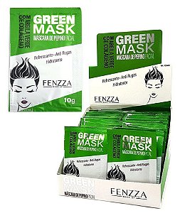 Fenzza -  Máscara Facial Anti Rugas Pepino Green Mask Sachê 10g FZ38001 - Kit com 50 Unidades