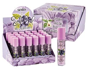 Safira - Lip Oil HIdratante Labial Blueberry com òleo de Abacate e Vitamina E  - DIsplay 24 Unidades