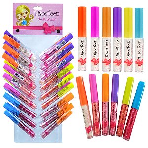 Discoteen Brilho Labial Gloss Infantil com Glitter HB86233 – 36 Unidades