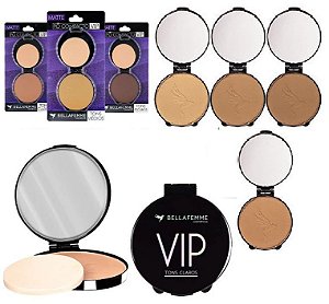 Bella Femme - Pó Facial Compacto Vip TR30002 - Kit com 4 Unidades ( Cores 5, 6, 7 e 8 )