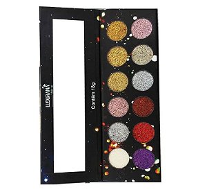 Ludurana - Paleta de Sombras Glitter 12 Cores  M00075 ( 07/23 )