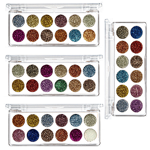 Vivai - Paleta de Sombra Glitter 12 Cores 2172 - Kit C/ 4 unidades