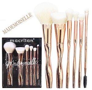 Macrilan - Kit com 6 pincéis para maquiagem Mademoiselle ED004 - ( 03 Kits )