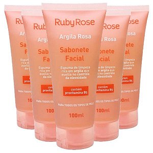 Ruby Rose - Sabonete Liquido Argila Rosa  HB324 - Kit C/ 6 Unid