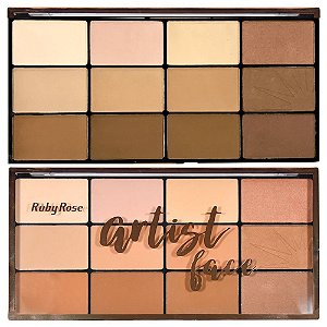 Ruby Rose - Paleta de Contorno e Bronzer  Artist Face HB7218 - Kit C/ 6 Unid