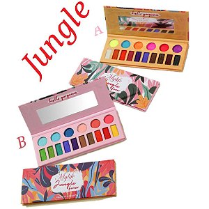 MyLife - Paleta de Sombras Alta Pigmentação Jungle  MY8250 A e B - Kit C/ 2 Unidades