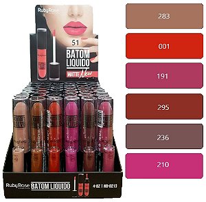 Ruby Rose - Batom Liquido Matte New  HB8213 ( Group 51 ) - Display C/48 Unid e Prov