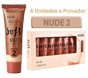 Ruby Rose - Base Soft Matte Nude 2  - Kit C/ 6 Unid e Prov