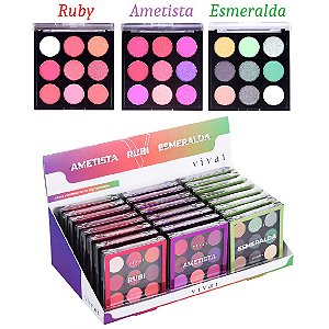 Vivai - Paleta de Sombras Super Pigmentadas 4034 - Display C/ 24 Unid