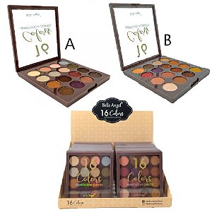 Belle Angel - Paleta de Sombras 16 Cores B084 - Display C/ 12 Unid