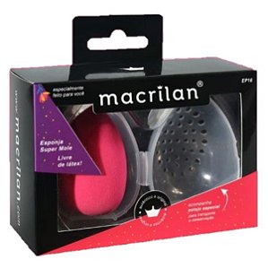 Macrilan - Esponja de Maquiagem e Suporte com Ventilação EP16 - Kit C/ 6 Unidades