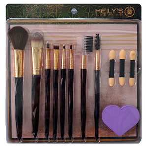 Meily´s - Kit de Pincéis com 8 Unid e Acessórios  MKP533 - Preto