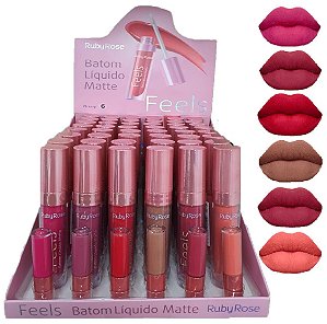 Ruby Rose - Batom Líquido Matte Feels  HB8226-06 - Display com 48 Unid + Prov