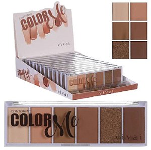 Vivai Paleta de Contorno Facial em Pó Color Me 4033 - Display C/ 12 Unid