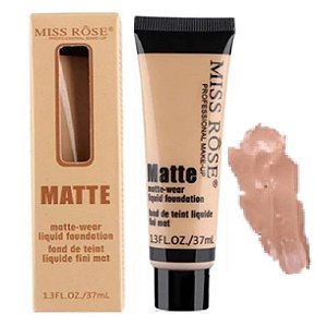 Miss Rose - Base Matte de Alta Cobertura 37 ml Cor Bege 6