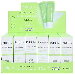 Ruby Rose - BALM LABIAL FPS15 RUBY SKIN PROTEÇÃO URBANA  HB558 - Display C/ 24 Unid